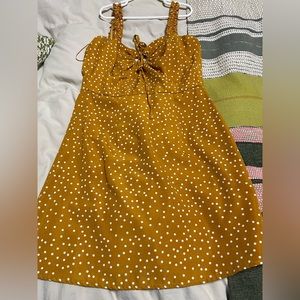 Yellow polka dot sun dress. Lulus. XS.
